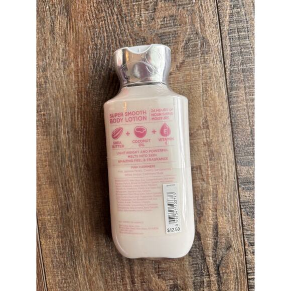 Pink Cashmere Super Smooth Lotion Bath & Body Works Shea, Coconut Oil - 8 Oz - Picture 2 of 2